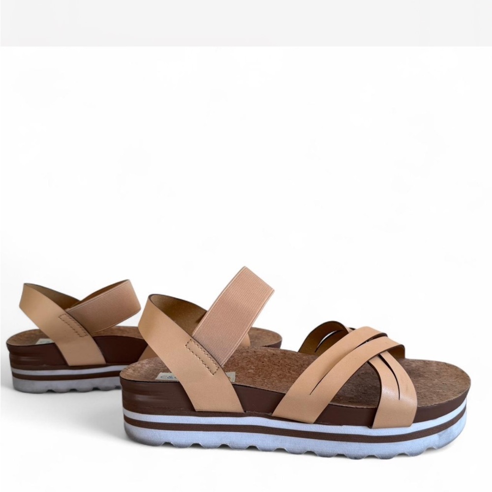 Tan Strappy Platform Sandals